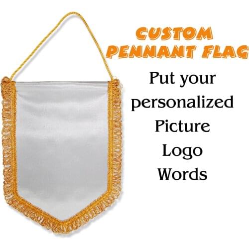 Premium Satin DIY Blank Banner Pennant Soccer Baseball Football Club/Rugby Club Flags - Ready to Design and Sublimation Prinitng