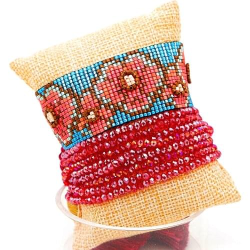 Go2boho MIYUKI Bracelet Bohemian Pulseras Muje 20190 3D Flower Pattern Bracelet Jewelry Crystal Women Tassel Handmade Loom Beads