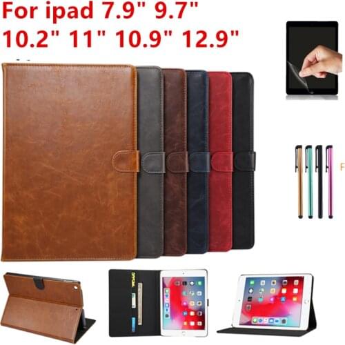 Premium Leather Case for iPad 10.2 7th 8th 2019 2020 Air 2 3 4 3rd 4th Pro 9.7 10.5 11 5th 6th 2017 2018 Smart Tablet Shell
