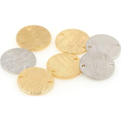 Brass Gold Tone Round Earrings Connector Charms For Necklace Bracelet Diy Jewelry Making