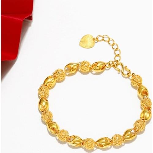 Fashion 18K Gold Bracelet for Men Women Wedding Engagement Jewelry Luxury Hiphop/Rock Bracelet Not Fade Fine Jewelry Gifts