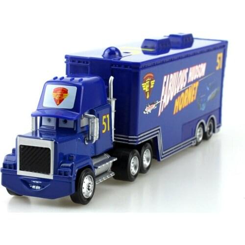 Disney Pixar Cars No.51 Doc Hudson Mack Truck 1:55 Diecast Metal Alloy Plastic Modle Cars Toys For Children Lightning McQueen