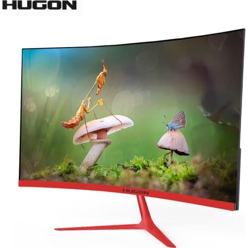 HUGON 24 Inch 1920×1080p TFT/LCD Curved Screen PC Monitor 75Hz HD Gaming Desktop Computer Display Q24/Q27” VGA Interface