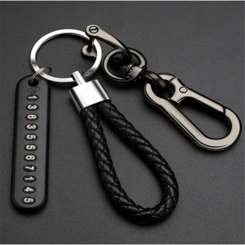 2021 New Anti-Lost Car Key Chain Keyring Auto Phone Number Vehicle Key Ring Accessories Keychain Fashion Car Interior Decoration