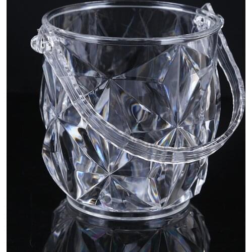 New Acrylic Ice Bucket Transparent Plastic Champagne Bucket Crystal Ice Bucket Kitchen Bar KTV Special Ice Bucket14.5*13CM