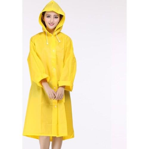 Outdoor adult raincoat men and women fashion translucent poncho frosted thick eva raincoat female hiking raincoat