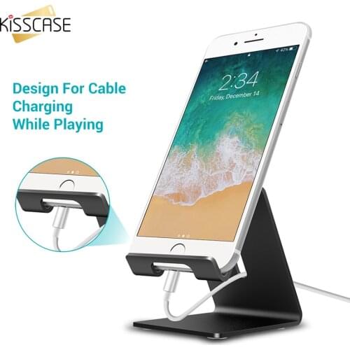 KISSCASE Aluminum Metal Phone Stand Holder For iPhone XS Max XR XS X 8 7 6 Tablet Desk Phone Holder Stand For Smartphone Support