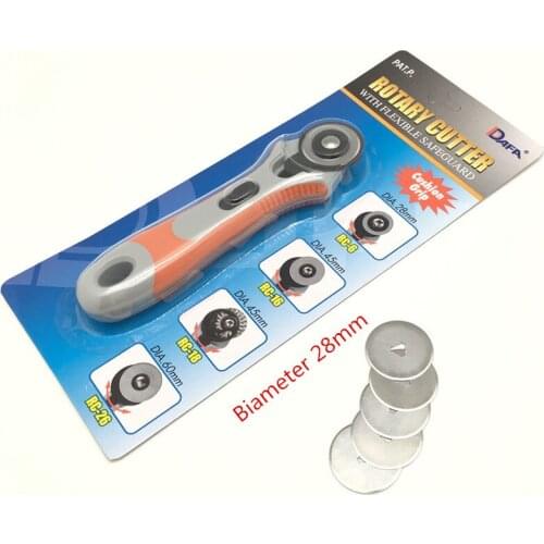 28/45mm Soft Grip Rotary Cutter +5 Pc 28/45mm Blades , Circular Cut Blade for Patchwork Leather Vinyl Paper Craft AA7766