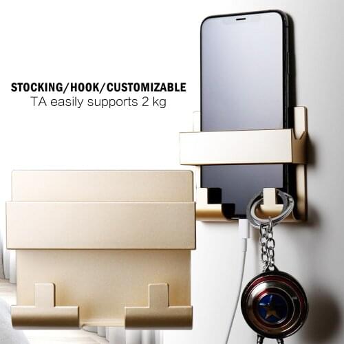 Self-adhesive Mobile Phone Holder Wall Mounted Mobile Phone Rack Storage Racks Air Conditioner Remote Control Stand Holders