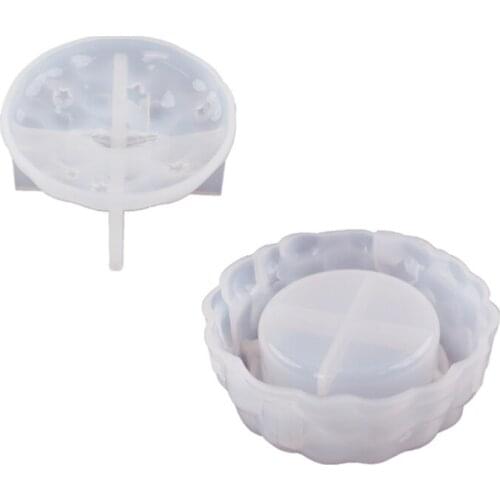 Q39C Epoxy Crystal Resin Silicone Mold Ashtray with Lid Clouds Stars Storage Box Mold for DIY Home Decoration Jewelry Making