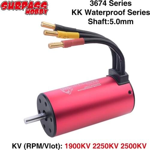 SURPASSHOBBY Waterproof 3674 Brushless Motor 5.0mm 1900KV 2250KV 2500KV for RC 1/10 1/8 Drift Racing Off-road Car