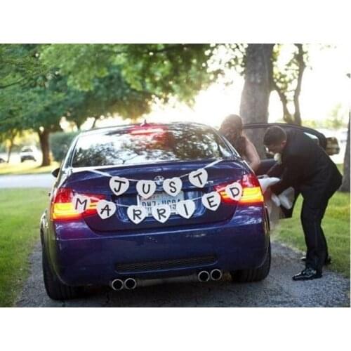 JUST MARRIED wedding car decoration Wedding Banner/Photo Booth Props Photobooth For Wedding Decoration Event Party Supplies D5