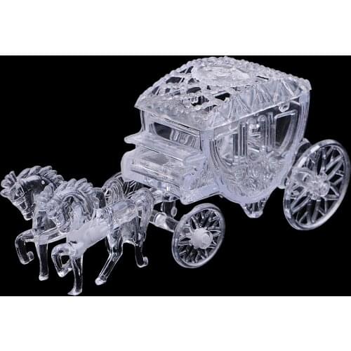 Pack Of 12pcs Crystal Horse Carriage Shape Candy Boxes Party Favor
