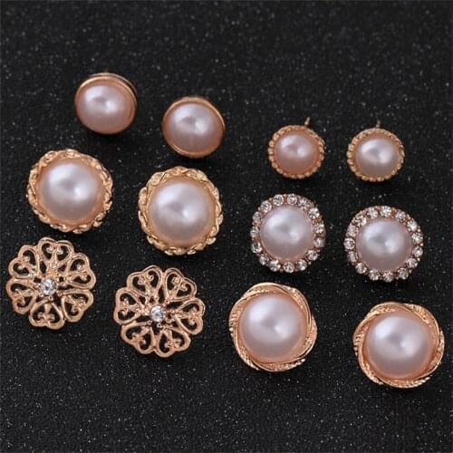 CHUNSHI Goth Pearl Set Diamond Small Earrings 2021 Trend Impact Combination EMO Micro Set Delicate Hollow Out Pattern Earrings