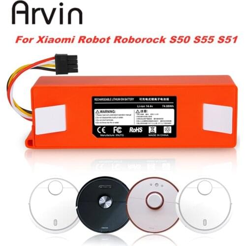 14.4V 6500mAh for Xiaomi Robot Roborock S50 S55 S51 Accessory Spare Parts battery Vacuum cleaner parts Replacement Battery