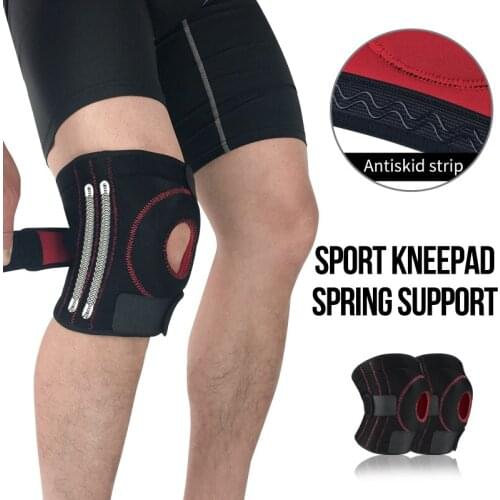 Unisex 1Pair Uniform Code Knee Protector With Spring Support Suitable For Running Cycling Mountaineering Fitness And Other Sport