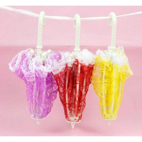 100PCS/LOT Wholesale Lace Fashion Mini Umbrella Doll Accessories 1/6