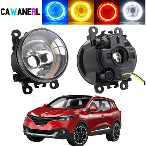 2 X Angel Eye Fog Light Assembly For Renault Kadjar 2015 2016 2017 2018 Car Halo Ring Fog Daytime Running Lamp DRL H11 20W 12V