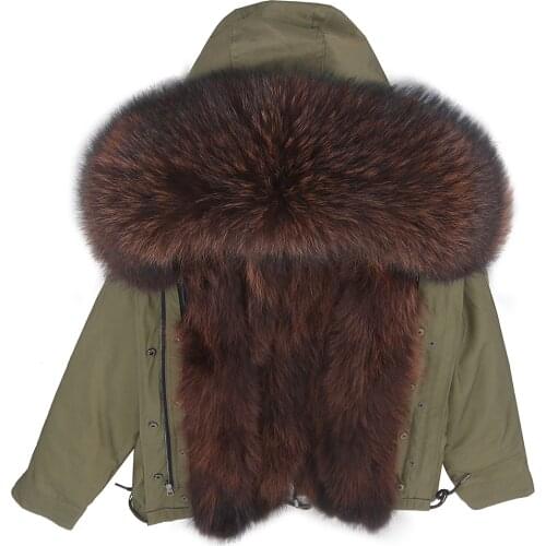 2021 Winter Warm Real Fur Parka Men Winter Jacket Real Raccoon Fur Hooded Coat Nature Raccoon Fur Lining Jackets Man Short Coat