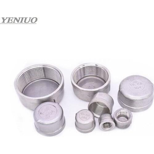 304 stainless steel inner silk tube cap/head/tube plug pipe fittings 1/8" 1/4" 3/8" 1/2" 3/4" 1" 1-1/4" 1-1/2" Female Thread