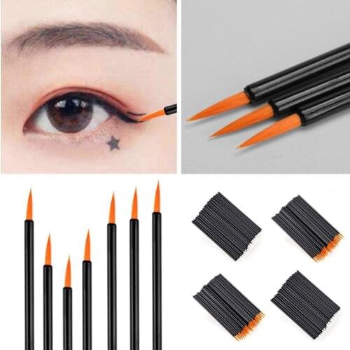 50Pcs/Set Eyeliner Brush Disposable Nail Art Painting PP Professional Make Up Brush Liner for Beauty