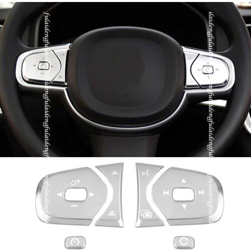 6pcs For Volvo S60 2020-2021 ABS Car steering wheel adjustment button trim cover Car accessories