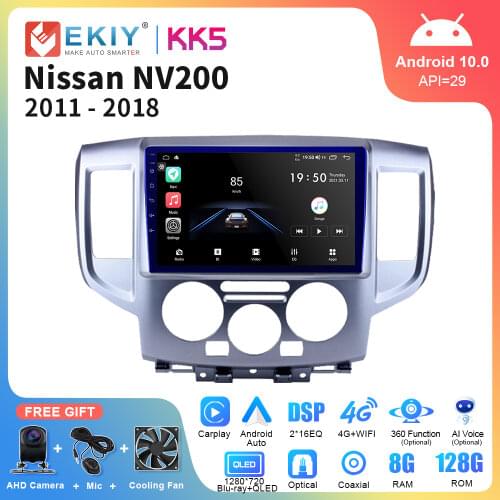 EKIY QLED 1280*720P Car Multimedia Player For Nissan NV200 BT Android 10 Autoradio Stereo GPS Navigation Head Unit No Double Din
