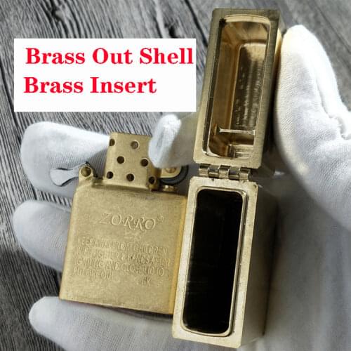Zorro Petrol Armor Shield Thickened Pure Copper Lighter 912 912s 915 Heavy Retro Hinged Kerosene Machine Outdoor Waterproof Gift
