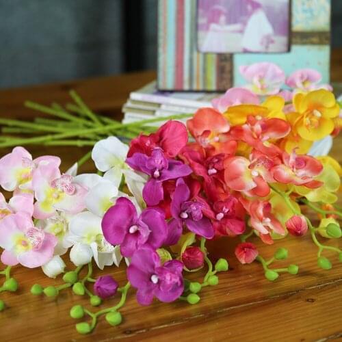 67cm Artificial Silk White Orchid Flowers Butterfly Moth Phalaenopsis Fake Flower for Wedding Party Home Festival Decoration