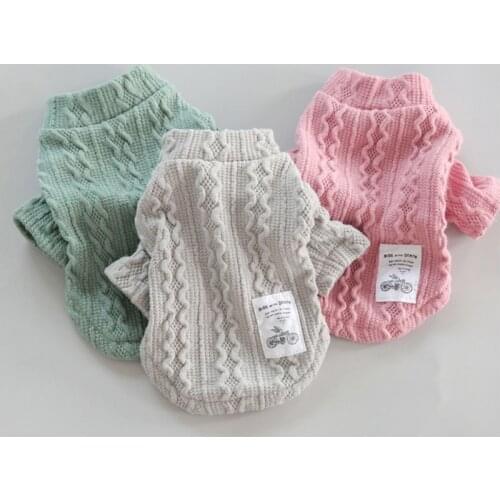 Classic Solid Puppy Dog Sweater Winter Warm Clothing for Small Dogs Costume Chihuahua Coat Knitting Crochet Puppy Jersey