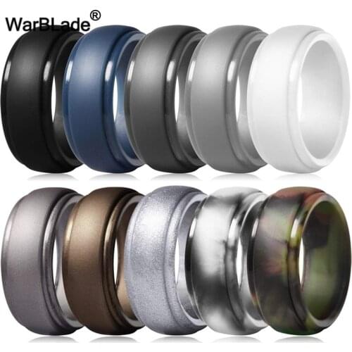 WarBLade New Food Grade FDA Silicone Rings Men Wedding Rubber Bands Hypoallergenic Flexible Antibacterial Silicone Finger Ring