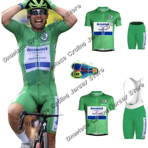 Quick Step 2021 France Tour Cycling Jersey Set Mark Cavendish Green Clothing Road Bike Shirts Bicycle Bib Shorts MTB Maillot