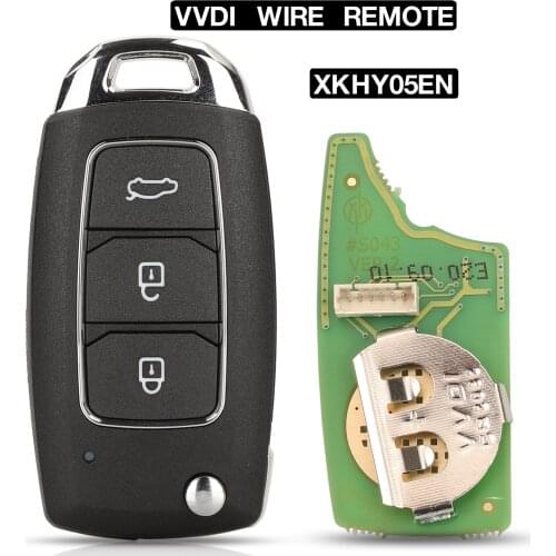 Kutery VVDI2 XKHY05EN HYU.D Style Wired Universal Flip Folding Remote Key Fob 3 Button PN:XKHY05EN For HYUNDAI