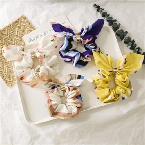 2Pcs/Set Fashion Women Hairband Striped Ribbon Band Floral Headband Girl Hair Accessories