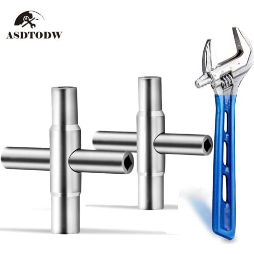 Multi-function 4 Way 4 Wrench Sizes Faucet Key & Adjustable Wrench for Water Pipe Screw Bathroom Bicycle Repair Etc