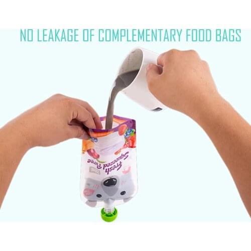 1Pcs 200ML Baby Food Storage Eco-friendly Reusable Squeeze Food Pouch Storage DIY Baby Food Pouch Feeding Bag Storage