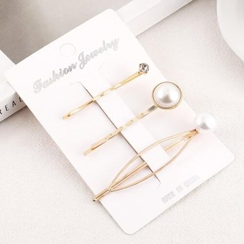 3Pcs/Set Fashion Pearl Hair Clip For Women Girls Elegant Beauty Styling Barrette Stick Hairpin Hair Styling Accessories 137940