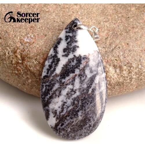 Fashion Crystal Quartz Pendant Necklace Natural Zebra Stone Stone Necklaces For Men Vintage Colares Femininos KS171