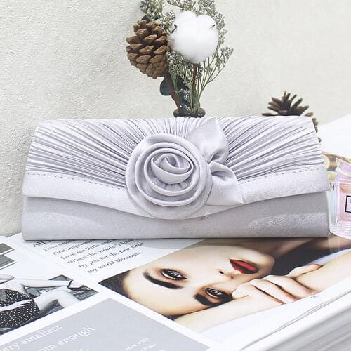 Fashion Women Folds Luxury Evening Bag Party Banquet Female Flower Bag for Ladies Elegant Wedding Clutches Handbag Shoulder Bag