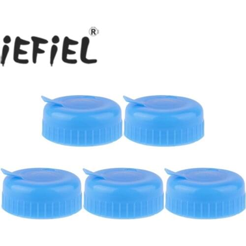 Pack of 5 55mm Blue Gallon Drinking Water Bottle Screw on Cap Replacement Anti Splash Lids Reusable Caps Tops Thread