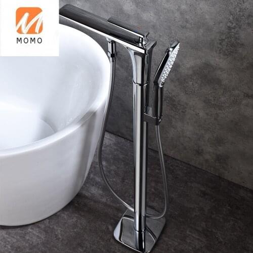 Floor Mounted Brass Shower System Mixer Fittings Shower Valve With Diverter