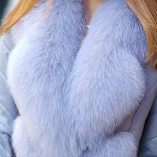 Real Female Genuine Leather Winter Jacket Fox Fur Collar Down Jackets for Women Sheepskin Coat MY