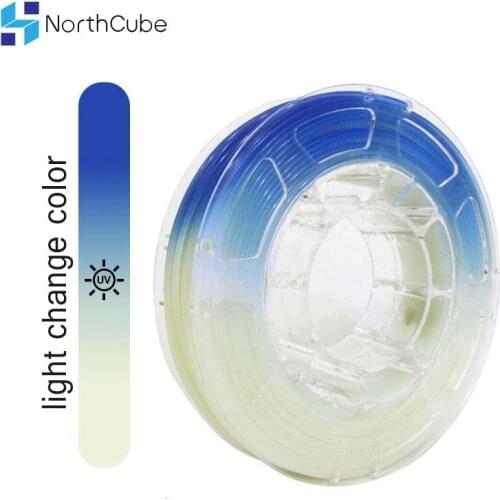 3D Printer Filament, UV Light Change Color Filament, PLA Filament 1.75mm +/- 0.03 mm, 2.2LBS(1KG) White to Blue