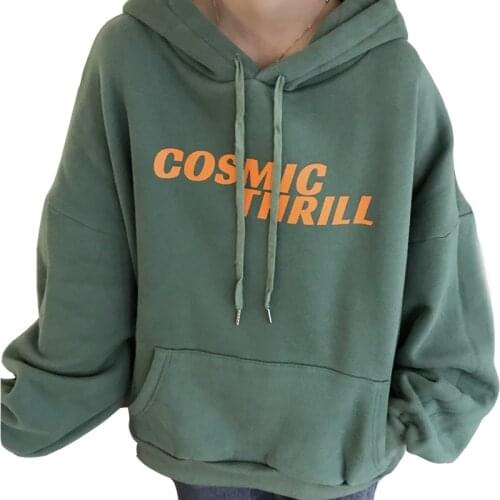 2020 New Autumn And Winter Loose Plus Velvet Thickened Ladies Hoodie Casual Letters Korean Version Of The Wild Women Sweatshirt