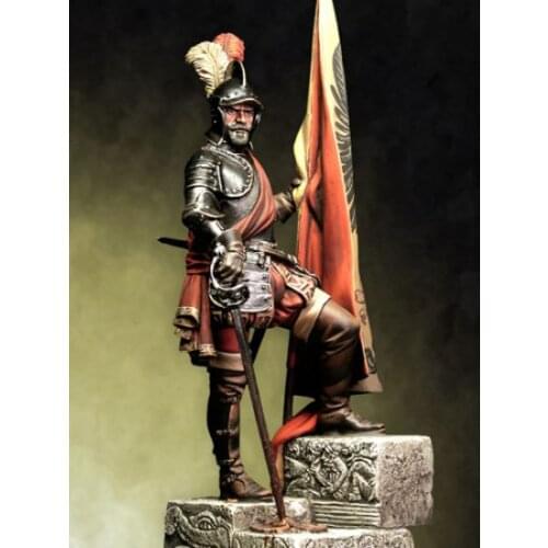 New Unassembled 1/ 24 75mm Hernan Cortes Middle Ages XV 75mm Figure Resin Kit DIY Toys Unpainted kits