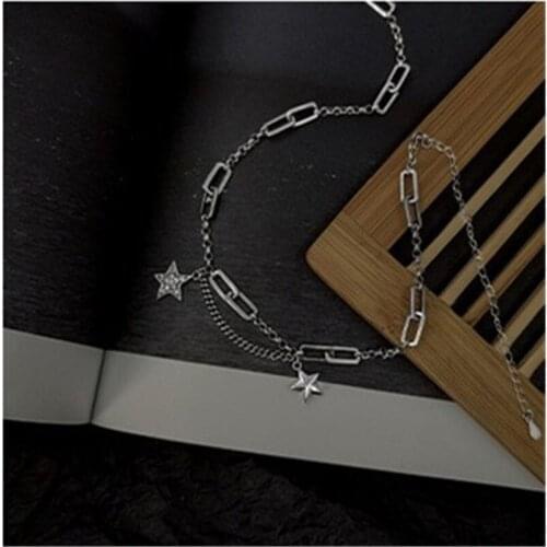 Miuoxion Retro Double Chain Star Necklace Fashion Personality Clavicle Jewelry For Women Feature Namour Charm Gift All Seasons