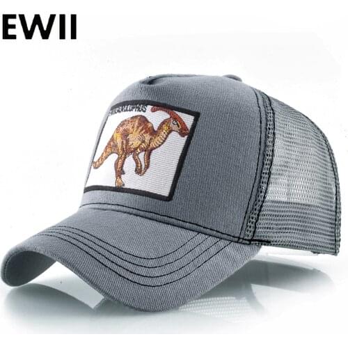 Parasaurus Baseball Cap Snapback Hats For Men Summer Hip Hop Caps Women Breathable Mesh Embroidery Fitted hat touca masculina