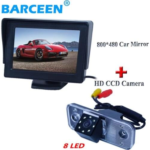 Suitable for Hyundai new Santafe Santa Fe Azera color car screen monitor 4.3" with 8 led on sale car reversing camera