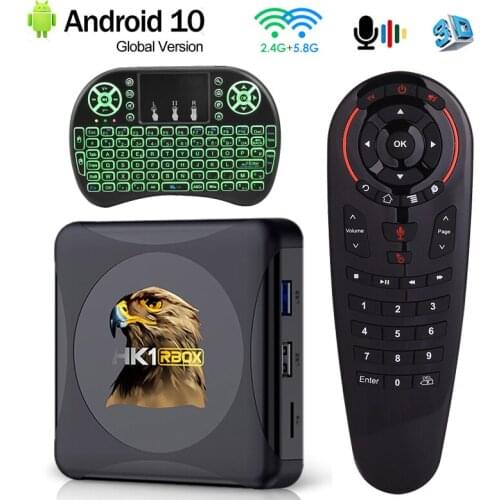 HK1 RBOX R1mini Smart TV Box Rockchip RK3318 Android10 Wireless 2.4G&5.0G Dual WIFI BT4.0 4GB 64GB 4K HD Set Top Box PK R1