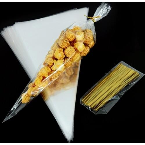 HUHULE 50pcs Transparent Plastic Bags for Candy Cookie Packaging Halloween Christmas Birthday Wedding Gifts Wrapper Bag Decor
